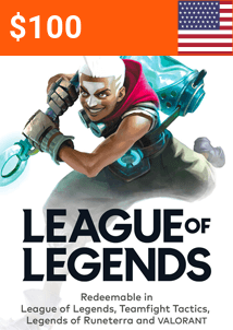 Carte Cadeau 100 USD League Of Legends (USA)