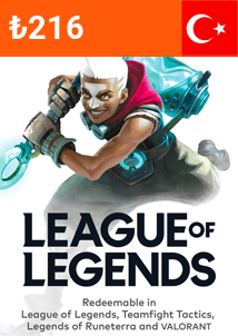216 TRY League Of Legends Gift Card (Turkey)